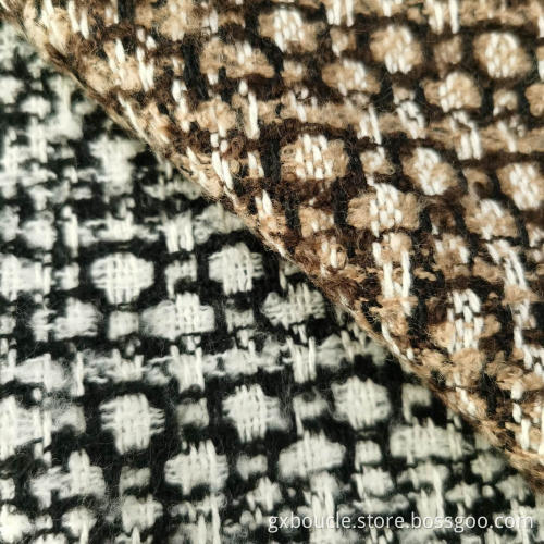 Woolen Boucle Plaid with loops yarns fabrics
